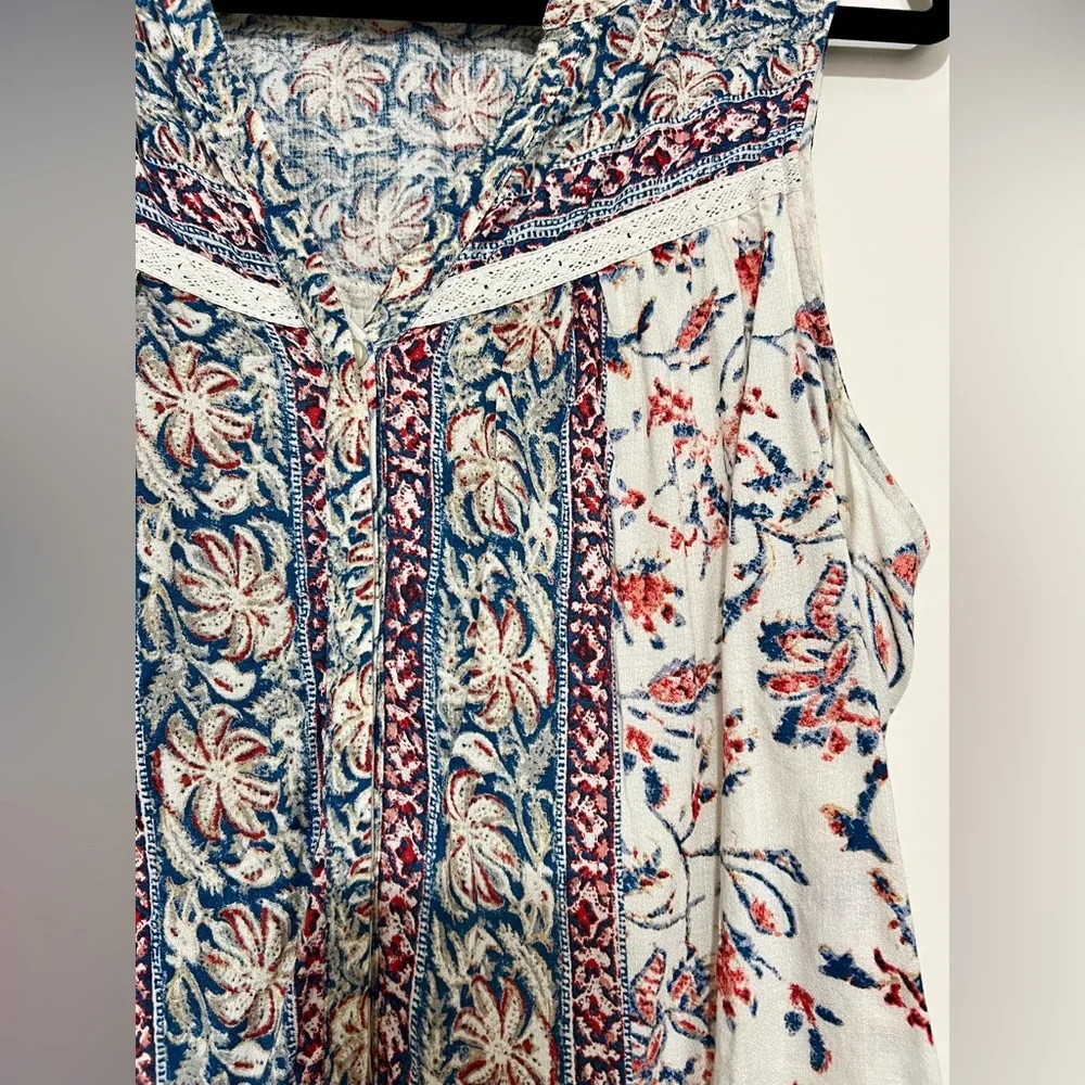 Lucky Brand Bohemian Floral Sleeveless Blouse